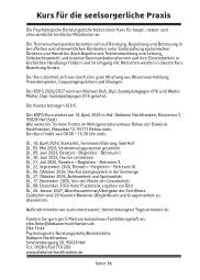 Kurs für die seelsorgerliche Praxis