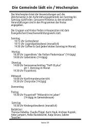 Die Gemeinde lädt ein / Wochenplan