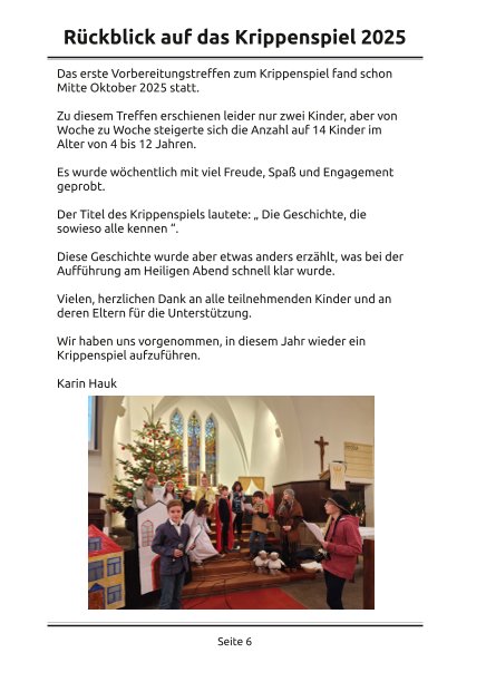 Krippenspiel 2025