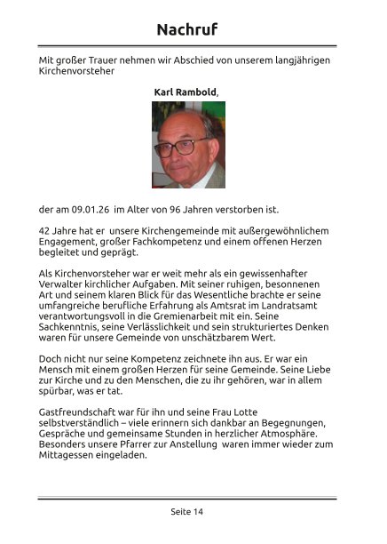 Nachruf Karl Rambold