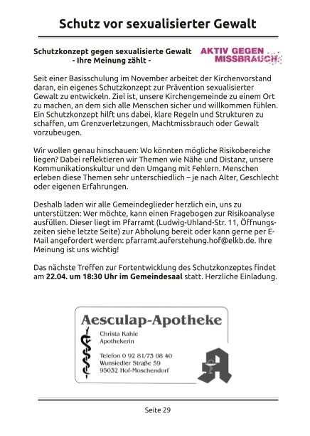 Schutz vor sexualisierter Gewalt